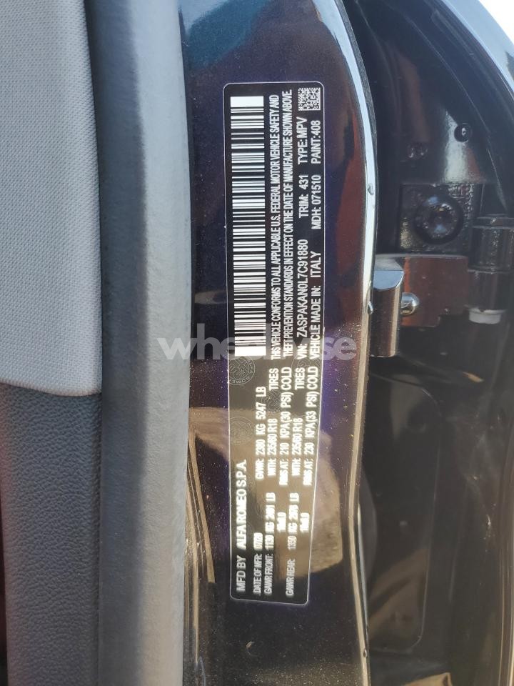Photo 12 of 2020 ALFA ROMEO STELVIO (VIN ZASPAKAN0L7C91880)