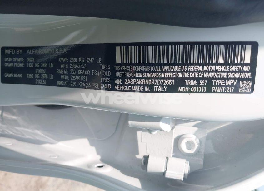 Photo 9 of 2024 Alfa Romeo STELVIO VELOCE AWD (VIN ZASPAKBN0R7D72661)