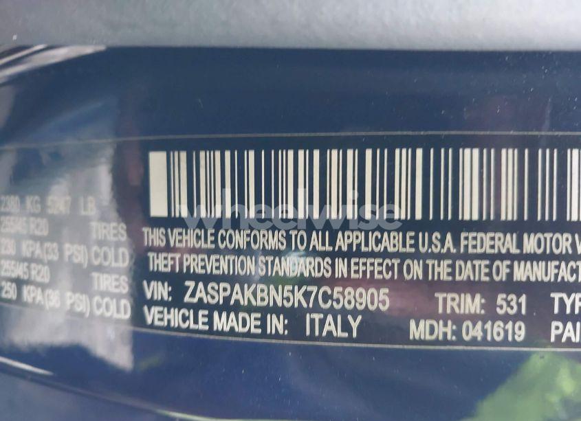 Photo 9 of 2019 Alfa Romeo STELVIO TI LUSSO AWD (VIN ZASPAKBN5K7C58905)