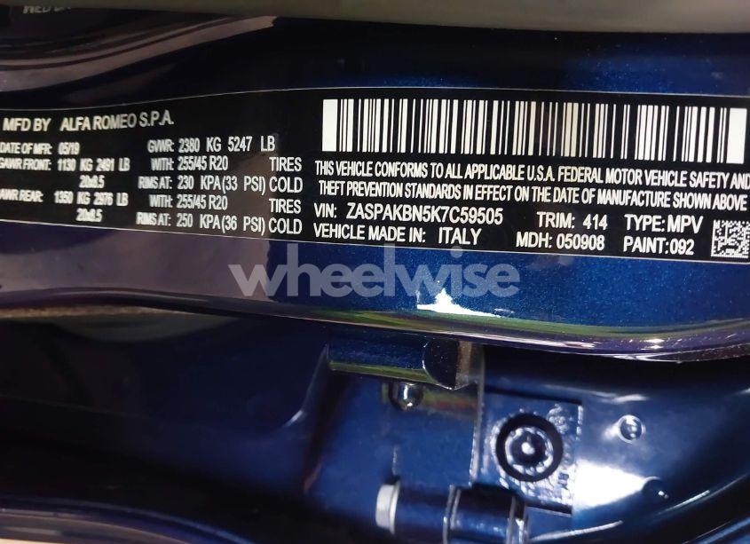 Photo 9 of 2019 Alfa Romeo STELVIO TI AWD (VIN ZASPAKBN5K7C59505)