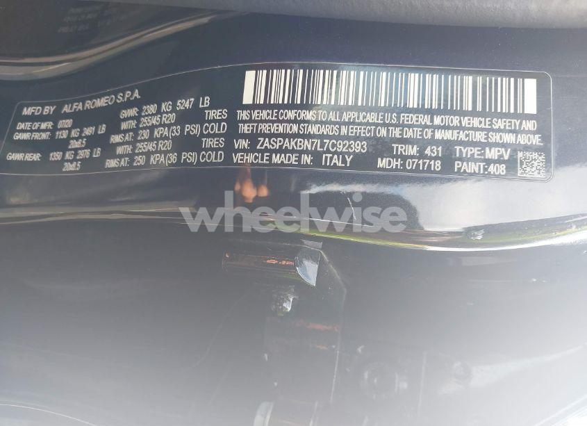 Photo 9 of 2020 Alfa Romeo STELVIO TI AWD (VIN ZASPAKBN7L7C92393)