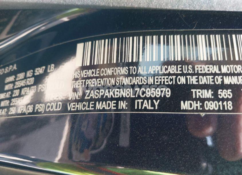 Photo 9 of 2020 Alfa Romeo STELVIO TI LUSSO AWD (VIN ZASPAKBN8L7C95979)