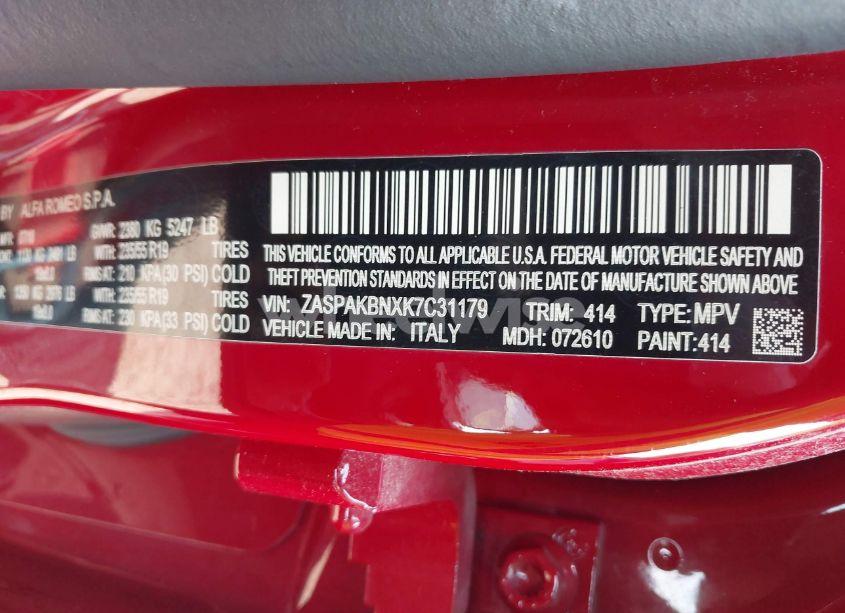 Photo 9 of 2019 Alfa Romeo STELVIO TI AWD (VIN ZASPAKBNXK7C31179)