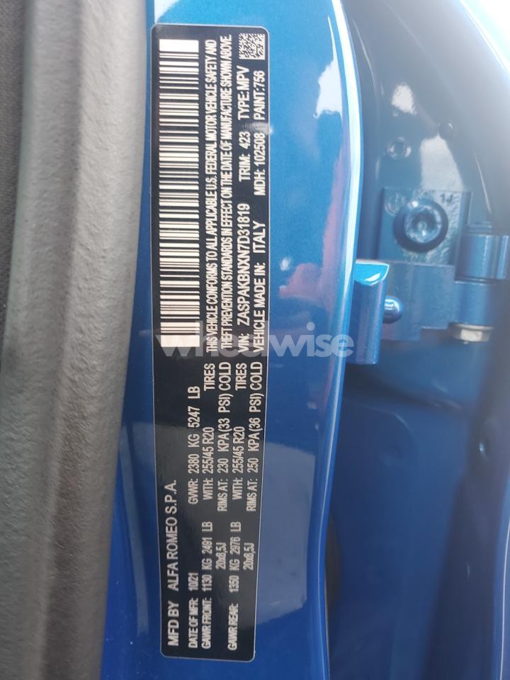 Photo 13 of 2022 ALFA ROMEO STELVIO TI (VIN ZASPAKBNXN7D31819)