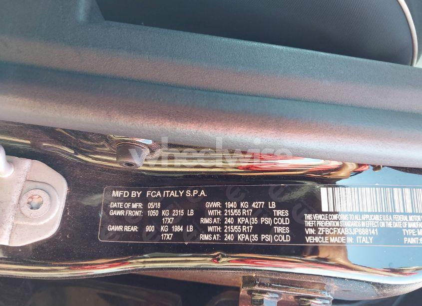 Photo 9 of 2018 Fiat 500x POP FWD (VIN ZFBCFXAB3JP688141)