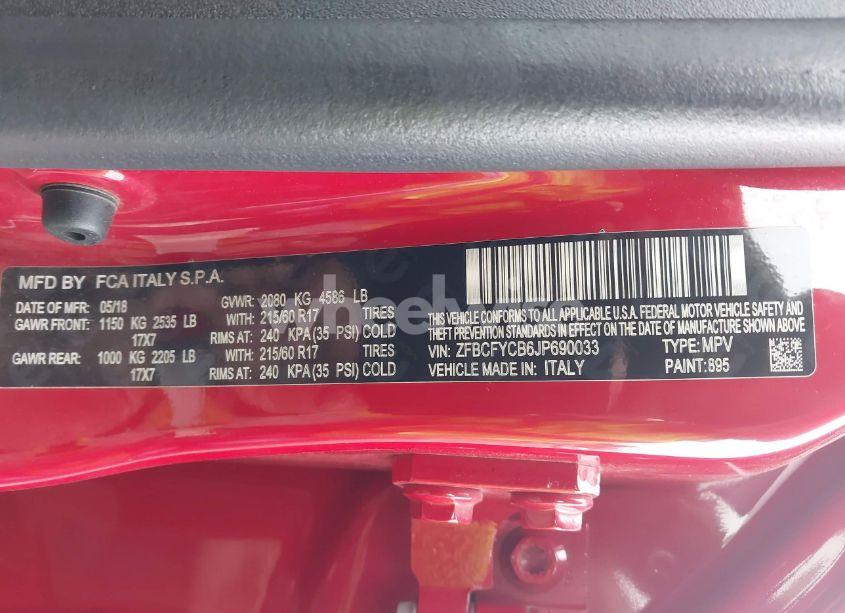 Photo 9 of 2018 Fiat 500x TREKKING AWD (VIN ZFBCFYCB6JP690033)