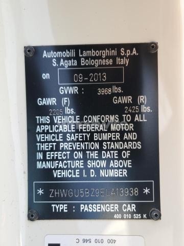 Photo 2 of 2014 LAMBORGHINI GALLARDO N/A (VIN ZHWGU5BZ9ELA13938)